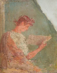 Fresco de una niña leyendo